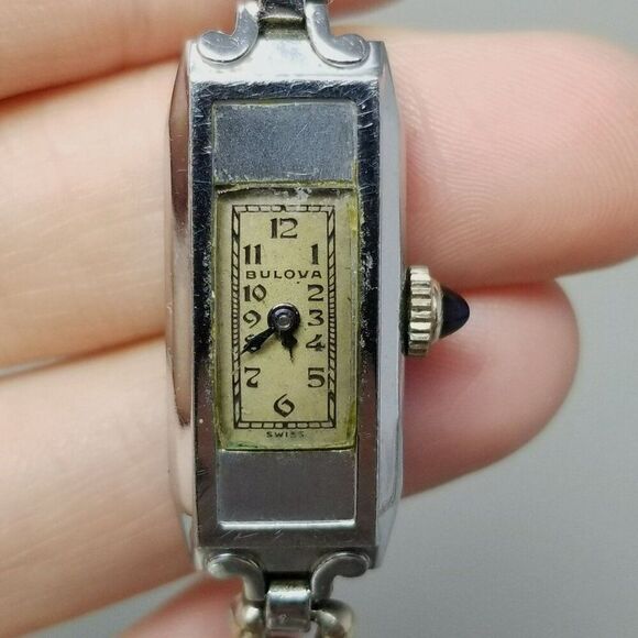 Vintage Bulova Art Deco 10k Rolled Gold Plate Ladies Wrist Watch, As Is Broken - Picture 1 of 10